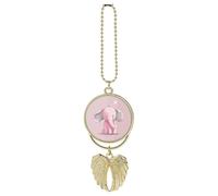 Elephant Car Hanging Ornament Rear View Mirror Pendant Lucky Presents Hanging Ornament Funny Car Pendant for Office Auto Home Decoration Golden-style