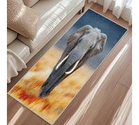 Elephant Carpet Runner, Safari Animal Autumn Runner Rug, Non-Slip Short Pile Washable Carpet For Hallway Entryway Kitchen Patio 80x151cm