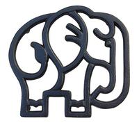 Elephant Cast Iron Trivet for Hot Pots & Kitchen & Dining Table, Elephant Gifts & Decor, Metal Wall Art, 2 or More for Set, Black, 6.6 x 6.1 Inches