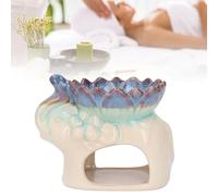 Elephant Ceramic Fragrance Wax Warmer with Ice Crack Texture Pattern Candle Essential Oil Burner for Living Room, Bedroom, Office