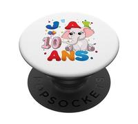 Elephant Child 10 Years Birthday Boy Girl Elephant PopSockets Adhesive PopGrip