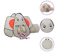 Elephant Children Play Tent with 250 Balls Grey 174x86x101 cm Berkfield Home Grey One Size