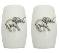 Elephant China Salt and Pepper Shakers Cruet Set Modern White CSP 116