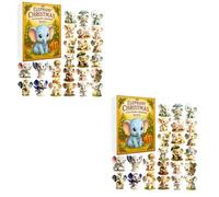 Elephant Christmas Countdown Wonders 2025, 24 Days Acrylic Christmas Advent Calendar with Mini Elephant Ornaments, Animal Themed Pendants Decoration Set, Home Décor & Festive Celebration Gifts (2PCS)