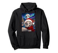 Elephant Christmas Selfie Full Moon Night Santa Sleigh Xmas Pullover Hoodie