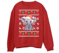 Elephant Christmas Sweater for Kids Awesome Xmas Sweatshirt for Children Ugly Pullover Festive Holiday Jumper Gift, 12-13 Years, Red