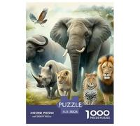 Elephant Classic Style Jigsaw Puzzle Offering An Engaging Tabletop Experience, Enhanced by Pet And A Timeless UK-inspired Aesthetic for Mindful Leisure Moments 38x26cm/1000pcs