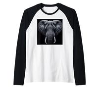 Elephant Close Up Raglan Baseball Tee