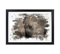 Elephant Close Up V3 Framed Print | A2 Black Framed Wall Art | Ready to Hang | Modern Animal Picture | Living Room Bedroom Lounge Office