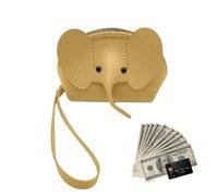 Elephant Coin Purse - Wallet, PU Leather Zipper Case, Credit Card Holder, Soft and Lightweight | Coin Purse for Kids and Teenagers Who Travel Everyday, yellow, Please refer to the description, Please