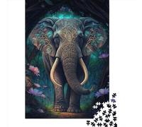 Elephant Colorful Animal1 Paper Jigsaw Puzzles 1000 Pieces for Adults Jigsaw Puzzles for Adults 1000 Piece Puzzle Educational Games 1000pcs (38x26cm)