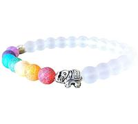 Elephant Colorful Beads Energy Yoga Fitness Bracelet BangleUseful and Fashion