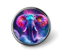 Elephant Colorful Galaxy Funny Round Badge Pins Lapel Pin