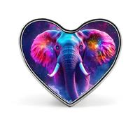 Elephant Colorful Galaxy Metal Badge Pins Heart Brooches | Lapel Pins for Shirt Backpack Jacket Hat Coat Bag Clothing Jewelry Accessories Gifts for Women Men