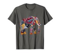 Elephant Colorful Mandala Pattern African Animal Artistic T-Shirt