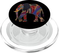 Elephant Colorful Mandala Pattern African Animal PopSockets PopGrip for MagSafe