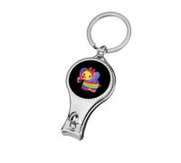 Elephant Colorful Rainbow Metal Nail Clippers Sharp Fingernail Clipper with File Portable Corkscrew for Women Men