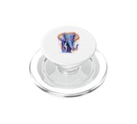 Elephant Colorful Watercolor Silhouette Elephants PopSockets PopGrip for MagSafe