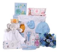 Elephant Comforter Johnson’s Baby Boy Tower with Baby Bouquet