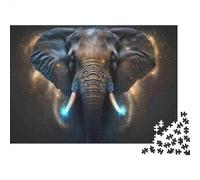 Elephant Cosmic Fantasy 1000 Pieces Puzzle ForAdults Kids Colorful Magic Elephant Decoration Puzzle Educational Game Gifts Puzzles for Adults Jigsaw Puzzles for Adults 38x26cm/1000pcs