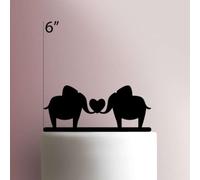 Elephant Couple Acrylic Cake Topper 3mm Thick Premium Laser Cut Cake Decoration for Birthday, Wedding, Baby Shower & Party Cakes Durable Reusable