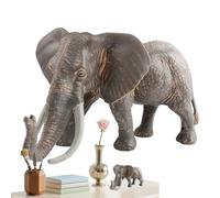 Elephant Decor for Home,Asian Elephant Model Figure | Realistic Solid Sculpture, Boys Girls Early Learning Ornament for Library Kindergarten Patio Garden Backyard