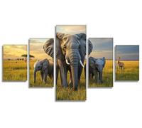 Elephant Diamond Art Kits Adults Diamond Painting Animal 5 Pack, DIY Full Round Drill Gem Art for Adults Craft Kits for Kids, 5D Rhinestone Mosaic Kit for Home Wall Decor, Gift Ideas 36x70in, Model719