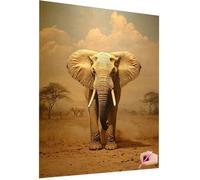 Elephant Diamond Art Kits Adults Diamond Painting Animal 5D DIY Crystal Art Kits for Kids Beginner, Square Drill Dimond Painting Cross Stitch Gem Crafts for Adults Decor Gifts for Women 50x70cm E-58