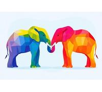 Elephant Diamond Painting Color Diamond Art Kits Adults, 5D Full Drill Sequin Art Kits, DIY Rhinestone Embroidery Crystal Cross Stitch Arts and Crafts Paintings for Christmas Home Decor 20x30in X-58
