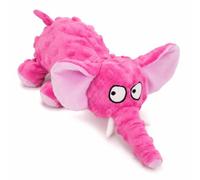 Elephant Dog Toy, No Stuffing Squeaky Plush Toy for Small to Large Dogs | pink plush elephant, no stuffing, squeaker and crinkle paper, reinforced stitching, for puppies and small to large dogs