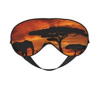 Elephant Double Sided Sleep Mask, Adjustable Blackout, Silk-Like Eye Mask for Sleeping,Travel, Soft, Breathable, Lightweight Comfortable Blindfold