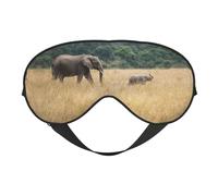 Elephant Double Sided Sleep Mask, Adjustable Blackout, Silk-Like Eye Mask for Sleeping,Travel, Soft, Breathable, Lightweight Comfortable Blindfold