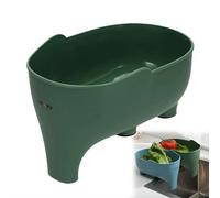 Elephant Drain Basket - Multifunctional Kitchen Sink Strainer for Washing Vegetables, Fruits, Pasta & Noodles,PP Adorable Elephant Shaped Corner Drain Basket with Stable Base,Modern Kitchen Organizer