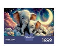 Elephant Dream 1000 Pc Moon Stars Eco-Friendly Paper Premium Jigsaw Puzzle for Adults Educational Decompression Game Wall Decoration Gift Idea 38x26cm/1000pcs