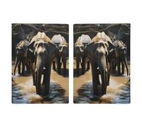 Elephant Drinking Water Passport Holder Leather Passport Wallet Cover Case Passport Protective Cover Cute Passport Book Holder Slim Credit Card Holder Travel Accessories for Women Men