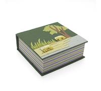 Elephant Dung Note Cube | Green | 100 Sheets of Coloured Recycled Paper | Square Memo Pad Holder | 10cm x 10cm | Genuine Elephant Poo Notecube | Fair Trade and Handmade Elephant Gifts for Men and Women