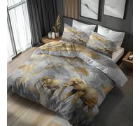 Elephant Duvet Cover Sets King Size Bedding 3 Piece, Modern African Wildlife Pattern Reversible Quilt Cover & 2 Pillowcases, Soft Microfiber, Zip, Bedroom Decor & Gifts(GE90)