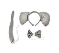 Elephant Ear Headbands Plush Animal Headpieces, Three piece suit | Novelty Funny Costume Headwear Hair Accessories for Animal Theme Enthusiasts Role Playing Event and Carnivals