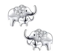 Elephant Earrings for Girl Women Earring 925 Sterling Silver Lucky Elephants Earrings, Christmas Birthday Gifts for Mother Daughter