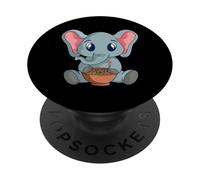 Elephant Eating Pho King Vietnamese Pho Noodle Soup PopSockets Adhesive PopGrip