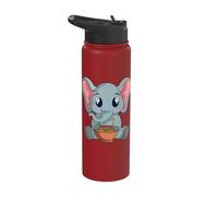 Elephant Eating Pho King Vietnamese Pho Noodle Soup Stainless Steel Insulated Water Bottle