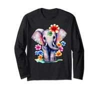 Elephant Elephants present, Cute baby elephant woman ladies Long Sleeve T-Shirt