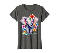 Elephant Elephants Present, Cute Baby Elephant Woman Ladies T-Shirt, Women, Asphalt Grey, Large