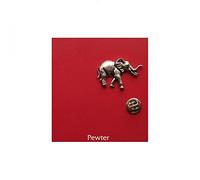 elephant, English Pewter Lapel /tie Pin Badge 3d effect with clip for rear of badge. in gift box