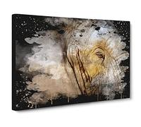 Elephant Eye Modern CB Canvas Wall Art Print Ready to Hang, Framed Picture for Living Room Bedroom Home Office Décor, 30x20 Inch (76x50 cm)