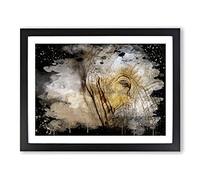 Elephant Eye Modern CB Framed Wall Art Print, Ready to Hang Picture for Living Room Bedroom Home Office Décor, Black A4 (34 x 25 cm)