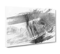 Elephant Eye V1 Modern Canvas Wall Art Print Ready to Hang, Framed Picture for Living Room Bedroom Home Office Décor, 30x20 Inch (76x50 cm)
