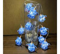 Elephant Fairy Lights Blue Elephant String Lights Aimal Night Light Battery Operated Bedroom Children Room Decor Chain of Lights (Big Eye Elephant, 1.65m/10led)