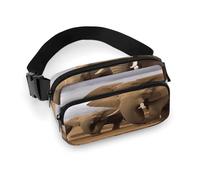 Elephant Family Fanny Pack Belt Bag with Adjustable Strap Fashion Waist Bag for Outdoor Sports Hiking, white, 20x13cm, Full Printed Waist Bag