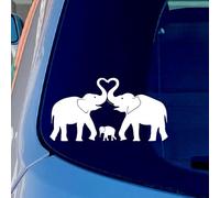 Elephant Family Love Sticker Vinyl Decal for Cars Trucks Window Bumper 17x9.2cm